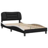 Vidaxl bedframe zonder matras hvar kunstleer zwart en wit 100x200 cm