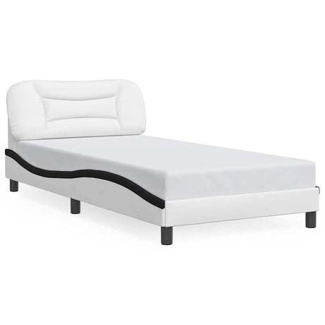 Vidaxl bedframe zonder matras hvar kunstleer zwart en wit 100x200 cm