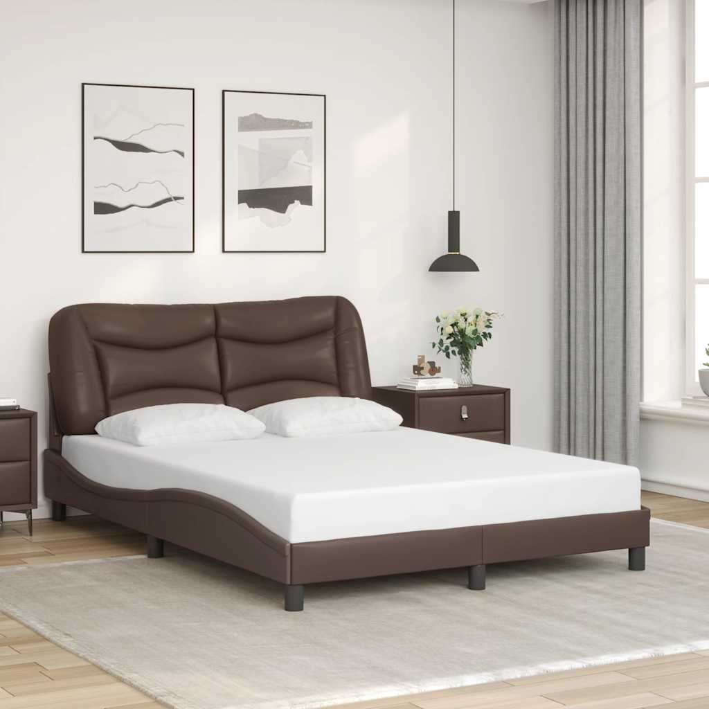 Vidaxl bedframe zonder matras hvar kunstleer bruin 120x200 cm