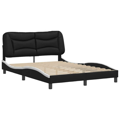 Vidaxl bedframe zonder matras hvar kunstleer zwart en wit 120x200 cm
