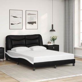Vidaxl bedframe zonder matras hvar kunstleer zwart en wit 120x200 cm