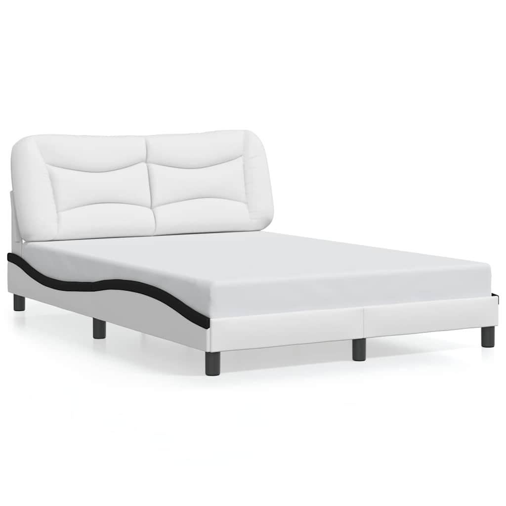 Vidaxl bedframe zonder matras hvar kunstleer zwart en wit 120x200 cm