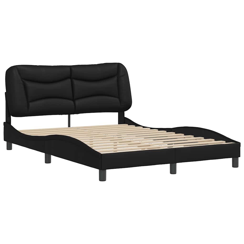 Vidaxl bedframe zonder matras hvar kunstleer zwart 140x190 cm