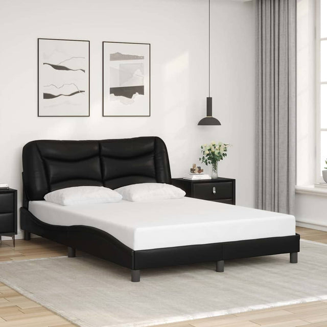 Vidaxl bedframe zonder matras hvar kunstleer zwart 140x190 cm