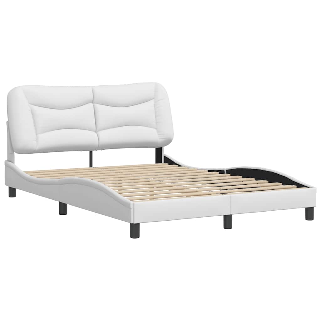 Vidaxl bedframe zonder matras hvar kunstleer wit 140x190 cm