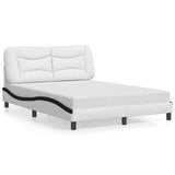 Vidaxl bedframe zonder matras hvar kunstleer wit en zwart 140x190 cm