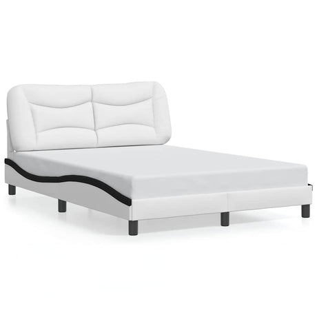 Vidaxl bedframe zonder matras hvar kunstleer wit en zwart 140x190 cm