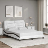 Vidaxl bedframe zonder matras hvar kunstleer wit en zwart 140x190 cm