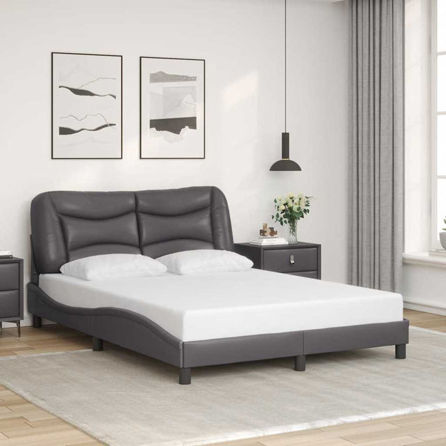 Vidaxl bedframe zonder matras hvar kunstleer grijs 140x200 cm