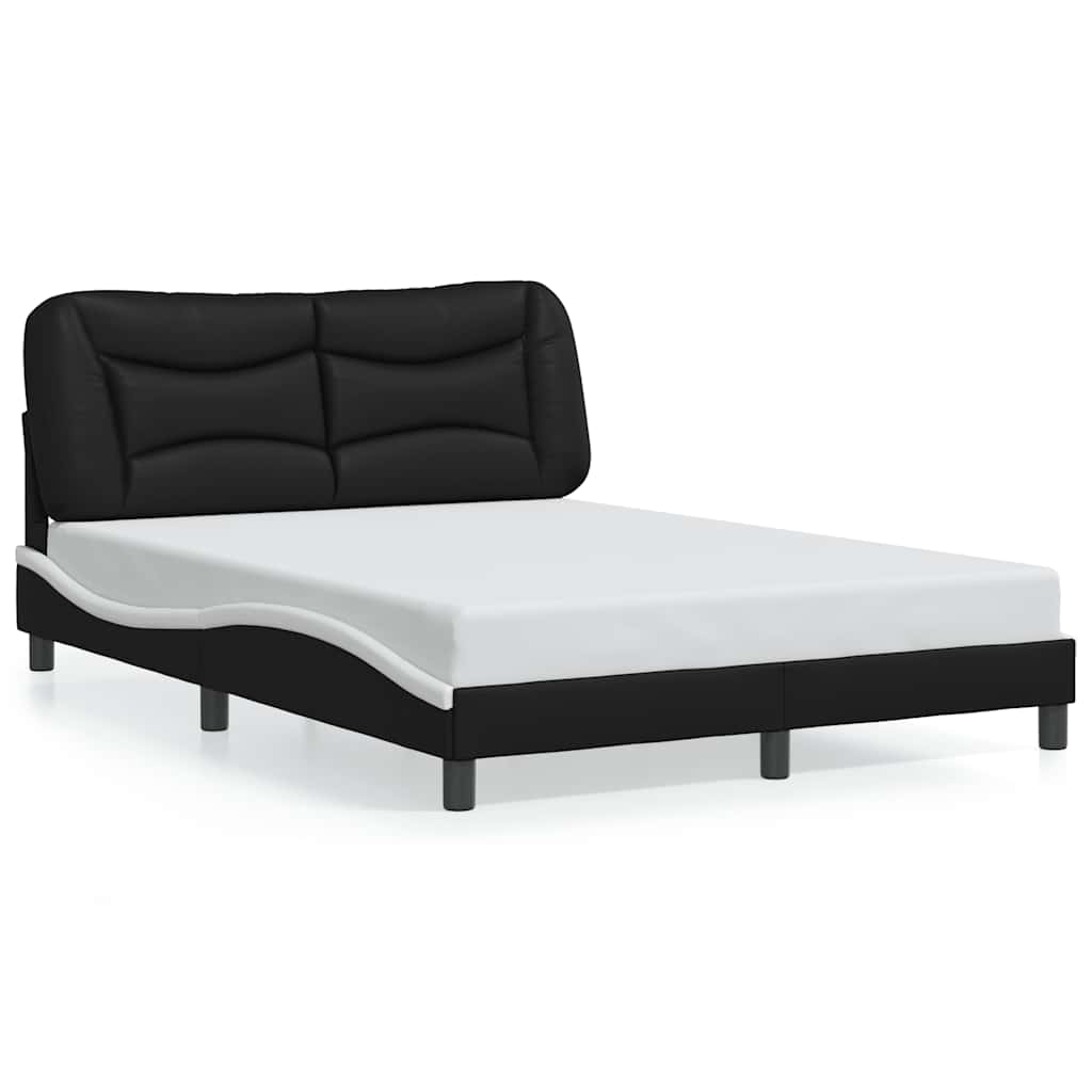 Vidaxl bedframe zonder matras hvar kunstleer zwart en wit 140x200 cm