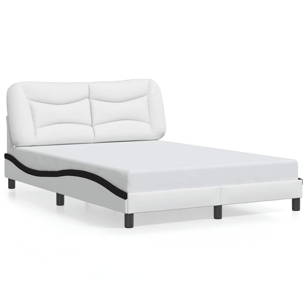 Vidaxl bedframe zonder matras hvar kunstleer zwart en wit 140x200 cm