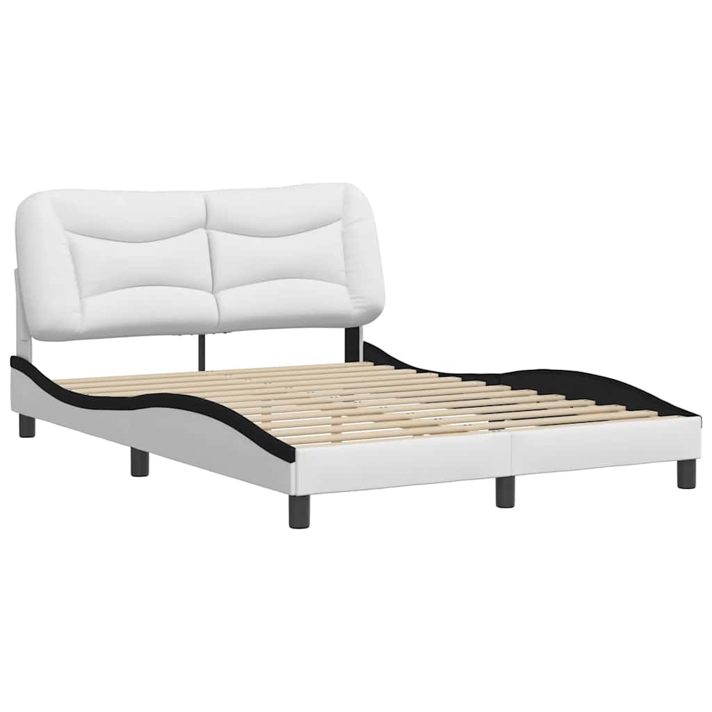Vidaxl bedframe zonder matras hvar kunstleer zwart en wit 140x200 cm