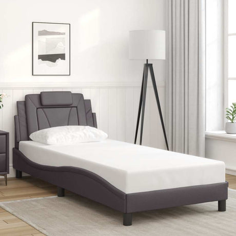 Vidaxl bedframe viana zonder matras kunstleer grijs 80x200 cm