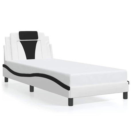 Vidaxl bedframe viana zonder matras kunstleer zwart en wit 90x190 cm