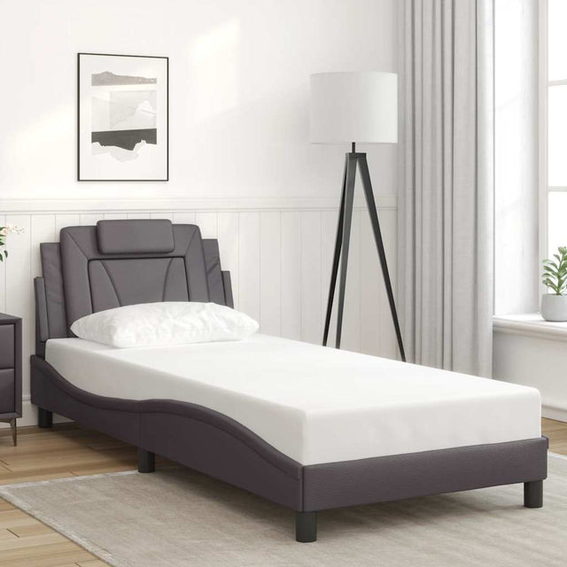 Vidaxl bedframe viana zonder matras kunstleer grijs 90x200 cm