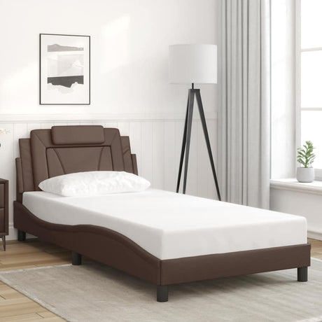 Vidaxl bedframe viana zonder matras kunstleer bruin 100x200 cm