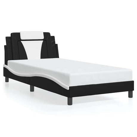 Vidaxl bedframe viana zonder matras kunstleer zwart en wit 100x200 cm