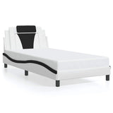 Vidaxl bedframe viana zonder matras kunstleer zwart en wit 100x200 cm