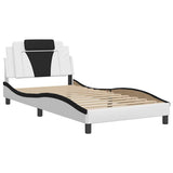 Vidaxl bedframe viana zonder matras kunstleer zwart en wit 100x200 cm