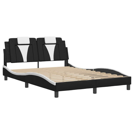 Vidaxl bedframe viana zonder matras kunstleer zwart en wit 120x200 cm