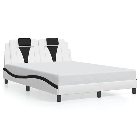 Vidaxl bedframe viana zonder matras kunstleer zwart en wit 120x200 cm
