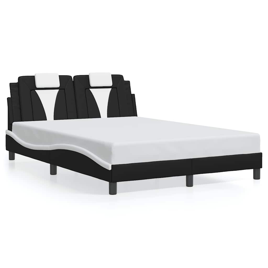 Vidaxl bedframe viana zonder matras kunstleer zwart en wit 140x200 cm