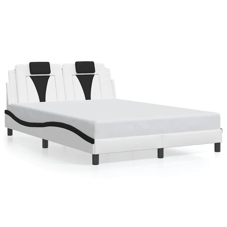 Vidaxl bedframe viana zonder matras kunstleer zwart en wit 140x200 cm