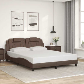 Vidaxl bedframe viana zonder matras kunstleer bruin 160x200 cm