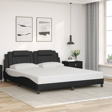Vidaxl bedframe viana zonder matras kunstleer zwart 180x200 cm
