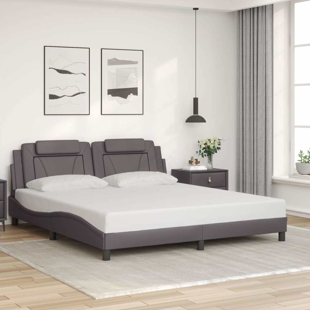 Vidaxl bedframe viana zonder matras kunstleer grijs 180x200 cm