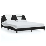 Vidaxl bedframe viana zonder matras kunstleer zwart en wit 180x200 cm