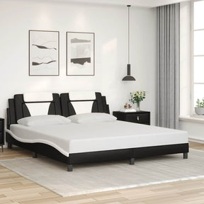 Vidaxl bedframe viana zonder matras kunstleer zwart en wit 180x200 cm