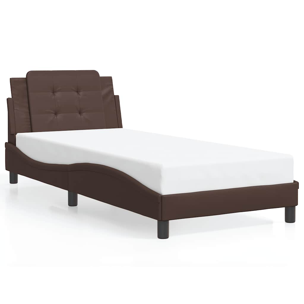Vidaxl bedframe zonder matras zadar kunstleer bruin 80x200 cm