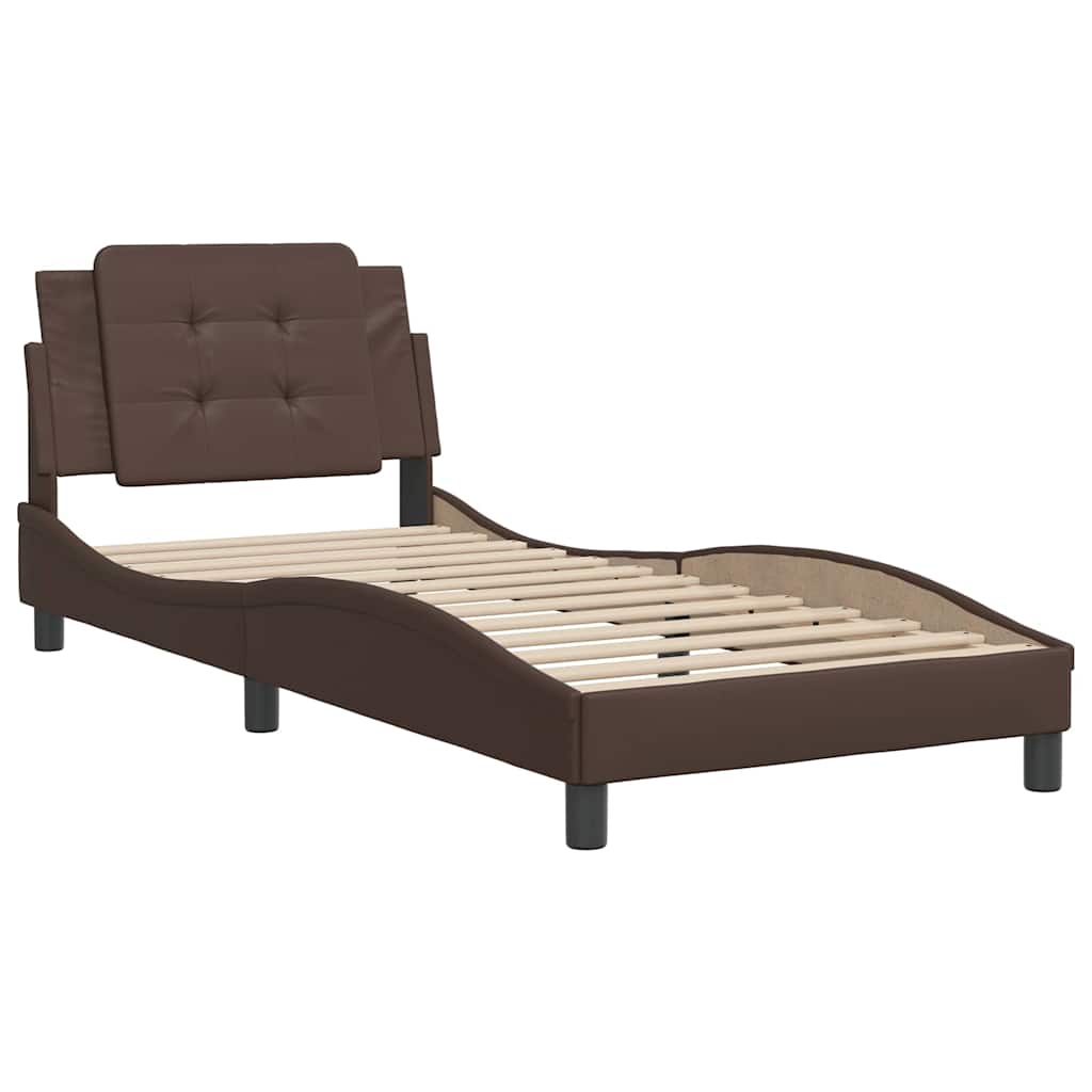 Vidaxl bedframe zonder matras zadar kunstleer bruin 80x200 cm