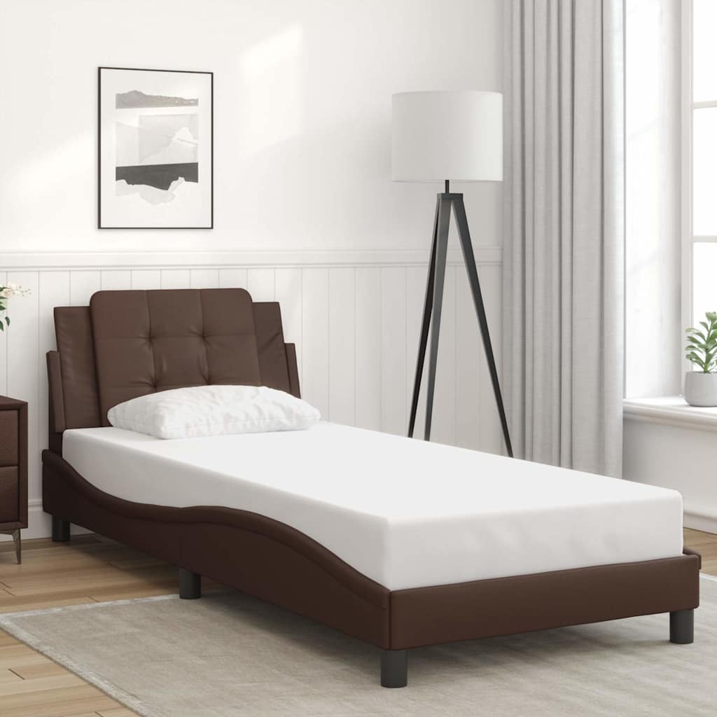 Vidaxl bedframe zonder matras zadar kunstleer bruin 80x200 cm