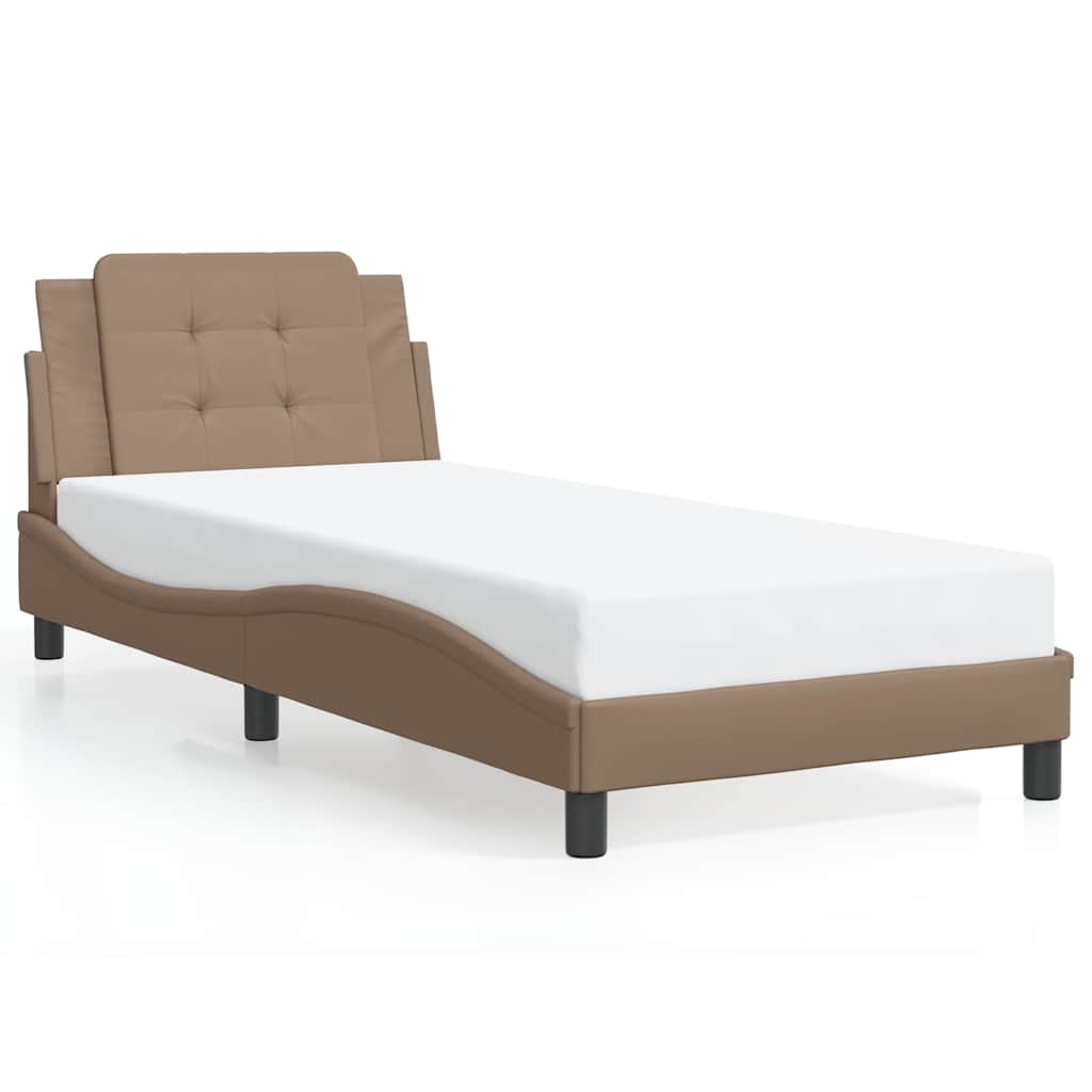 Vidaxl bedframe zonder matras zadar kunstleer cappucinnokleurig 80x200 cm