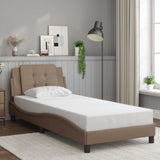 Vidaxl bedframe zonder matras zadar kunstleer cappucinnokleurig 80x200 cm
