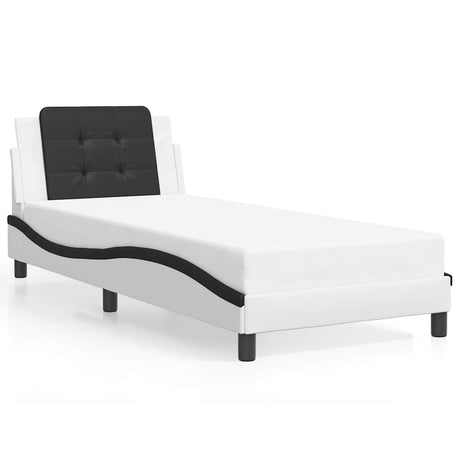Vidaxl bedframe zonder matras zadar kunstleer wit en zwart 80x200 cm