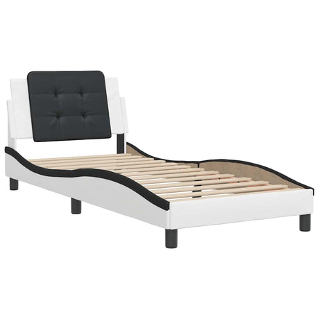 Vidaxl bedframe zonder matras zadar kunstleer wit en zwart 80x200 cm