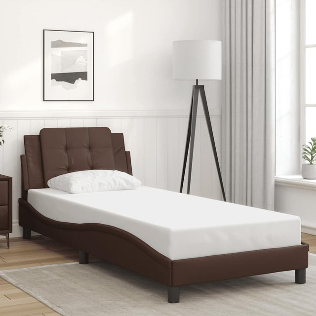 Vidaxl bedframe zonder matras zadar kunstleer bruin 100x200 cm