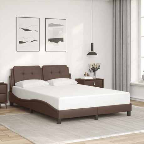 Vidaxl bedframe zonder matras zadar kunstleer bruin 120x200 cm