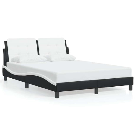 Vidaxl bedframe zonder matras zadar kunstleer zwart en wit 120x200 cm