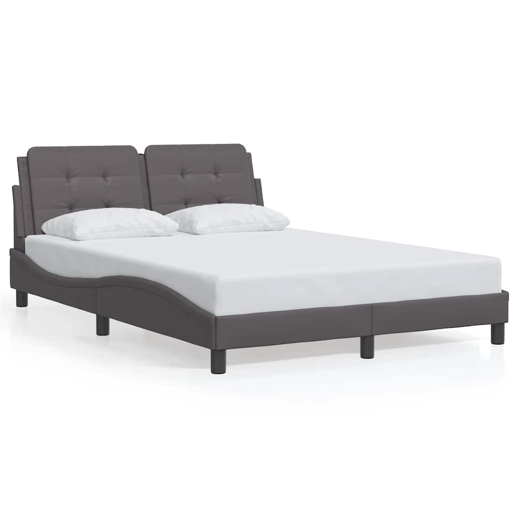 Vidaxl bedframe zonder matras zadar kunstleer grijs 140x190 cm