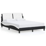 Vidaxl bedframe zonder matras zadar kunstleer zwart en wit 140x190 cm