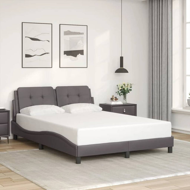 Vidaxl bedframe zonder matras zadar kunstleer grijs 140x200 cm