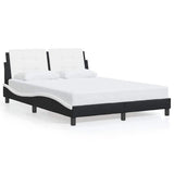 Vidaxl bedframe zonder matras zadar kunstleer zwart en wit 140x200 cm