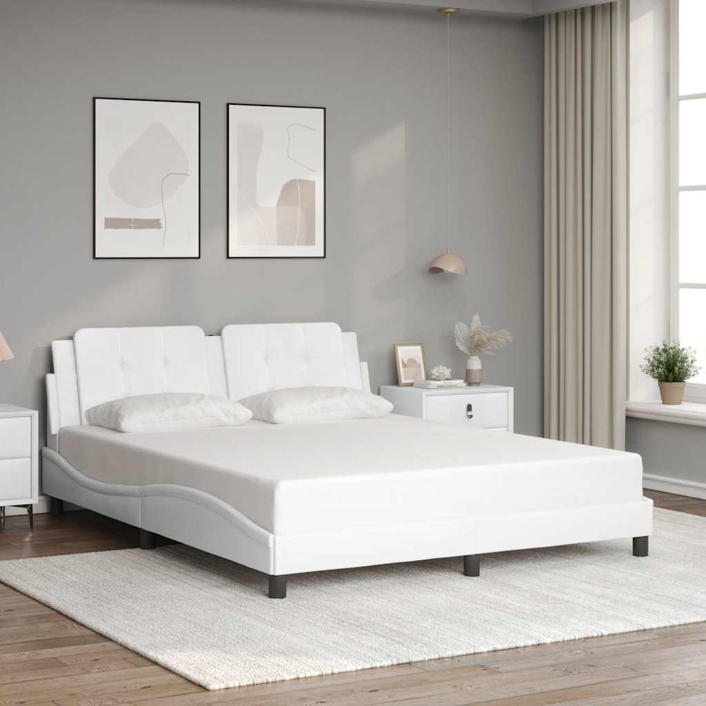 Vidaxl bedframe zonder matras zadar kunstleer wit 160x200 cm