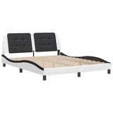 Vidaxl bedframe zonder matras zadar kunstleer zwart en wit 160x200 cm