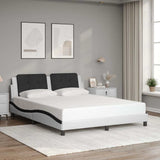 Vidaxl bedframe zonder matras zadar kunstleer zwart en wit 160x200 cm