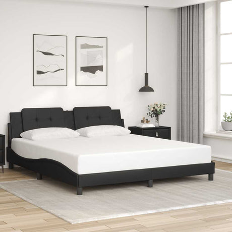 Vidaxl bedframe zonder matras zadar kunstleer zwart 180x200 cm